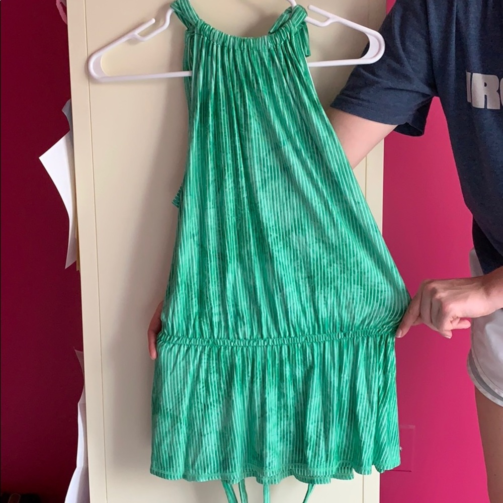 Green/white stripped tank top